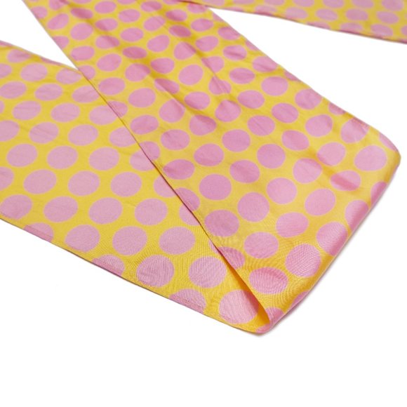 Yellow pink bubblegum polka dot retro scarf - Picture 4 of 5